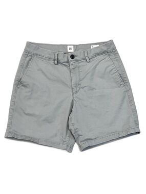 GAP Men’s Classic Gray Essential Khaki 7” Short Chino 30 Waist Shorts w Pockets